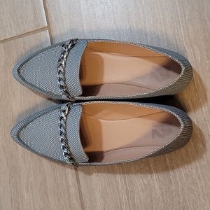 R2 womens blue printed loafers